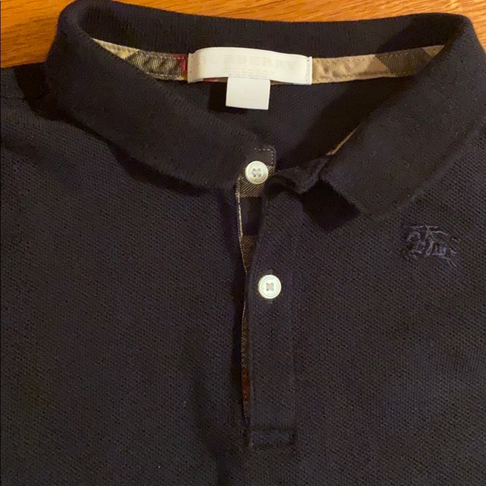 Blue Burberry Toddler Boys Cotton Polo Shirt